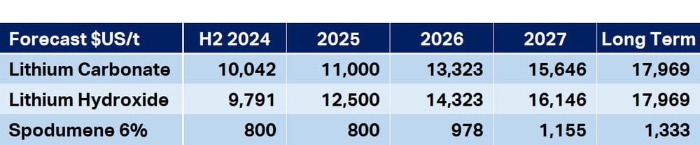Goldman Sachs lithium minerals forecasts. Source Goldman Sachs Global Investment Research