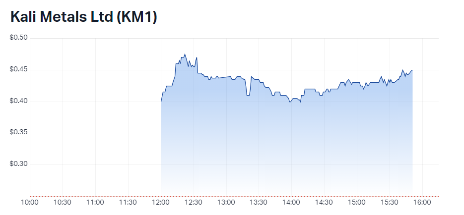 Kali Metals intraday chart 8 Jan 2024
