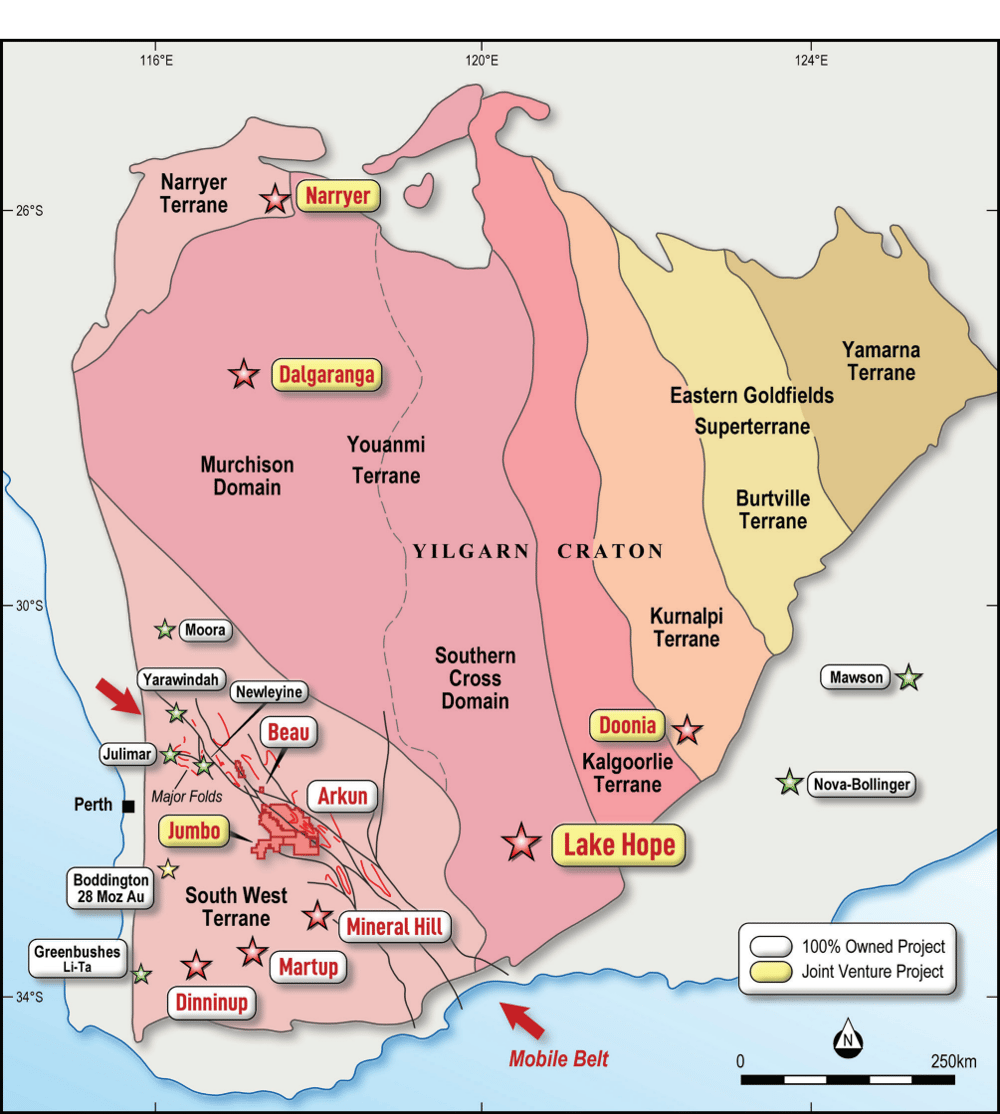Location of Impact’s projects in Western Australia. Source Impact Minerals