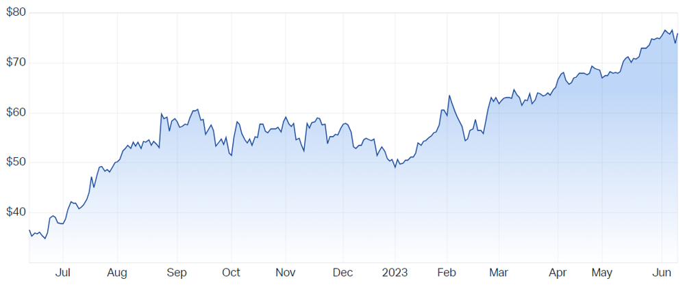 Wisetech Global Ltd (ASX WTC) Share Price - Market Index