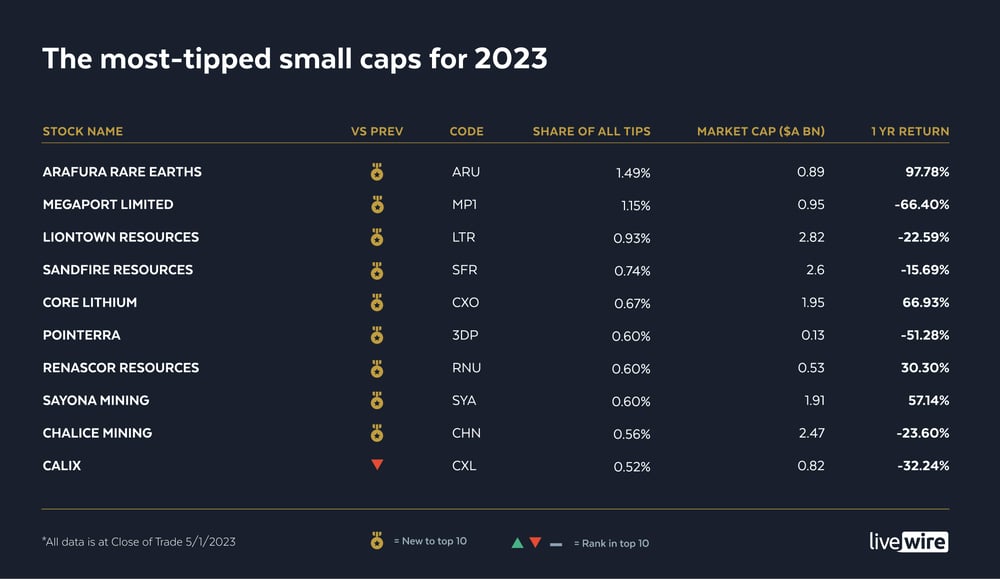 The most-tipped small caps for 2023 (1)