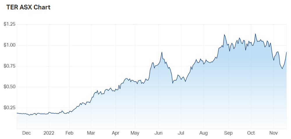 TerraCom share price chart