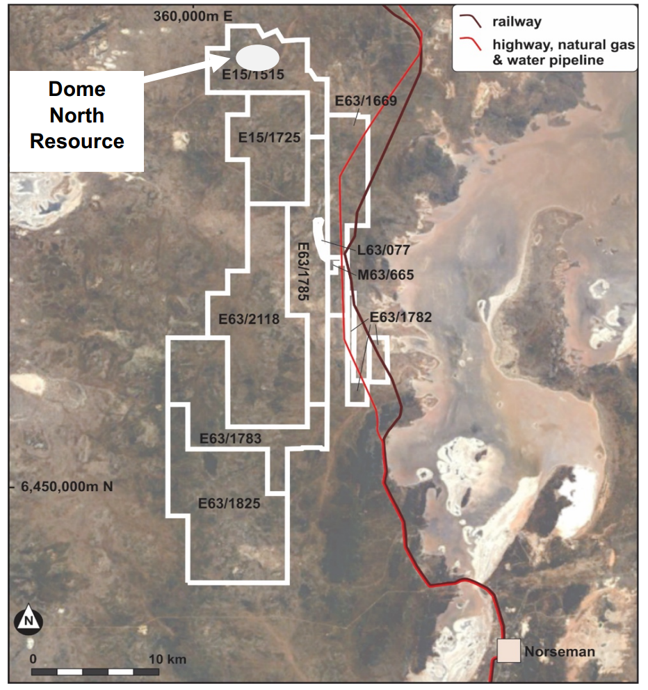 The location of the company's play; note proximity to Norseman WA (bottom right)
