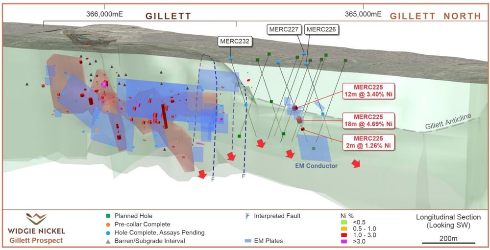 A 3D render of the interpreted mineralised body on-site 