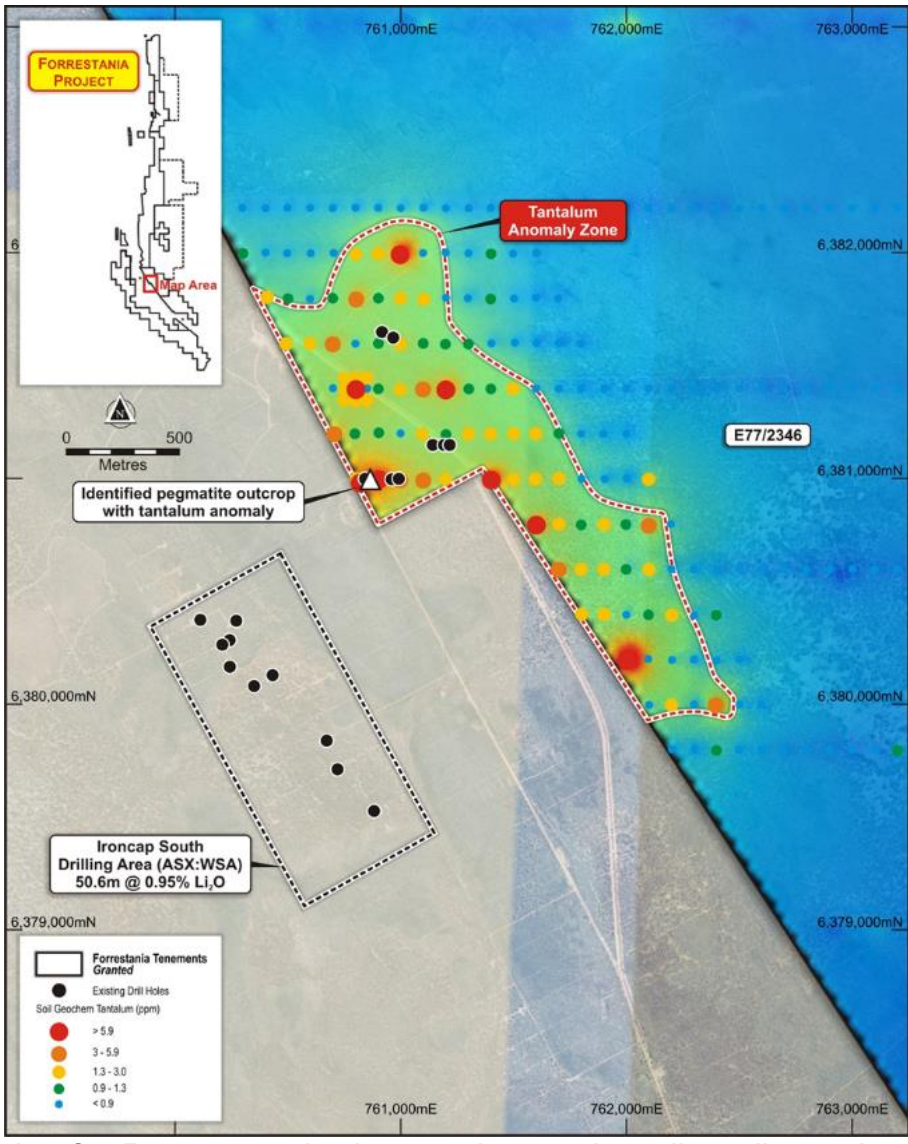(Source: Forrestania) A map locating the company's prospect in permit area E77/2346