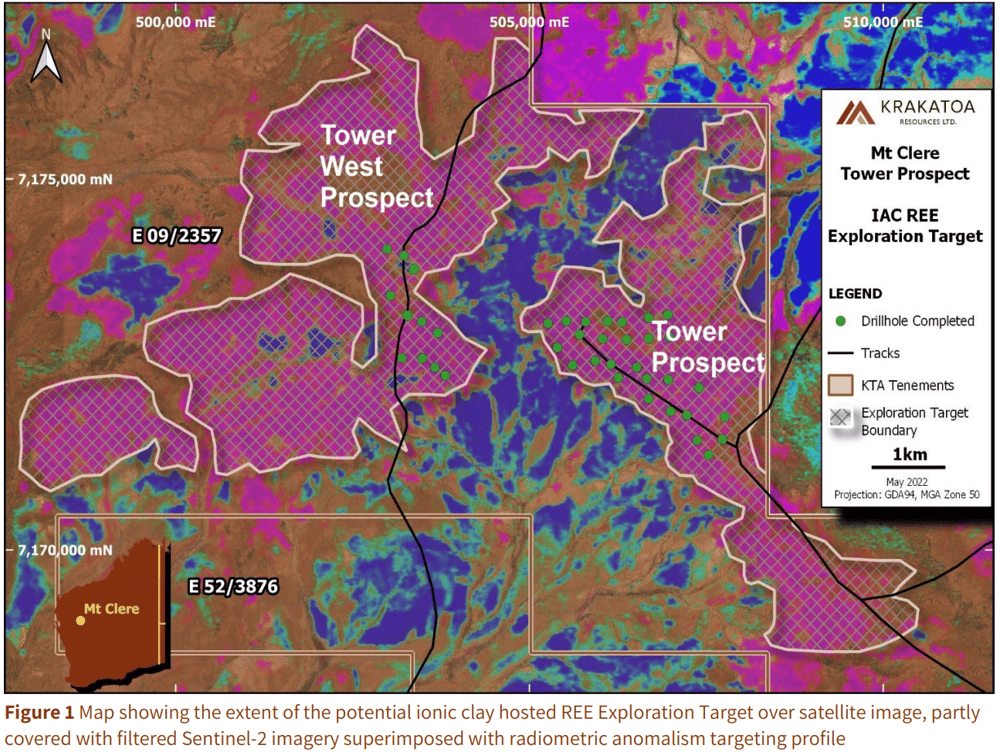 (Source: Krakatoa Resources) A map of the Tower target area 
