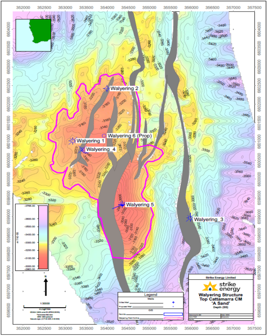 A map showing the location of Walyering-5 