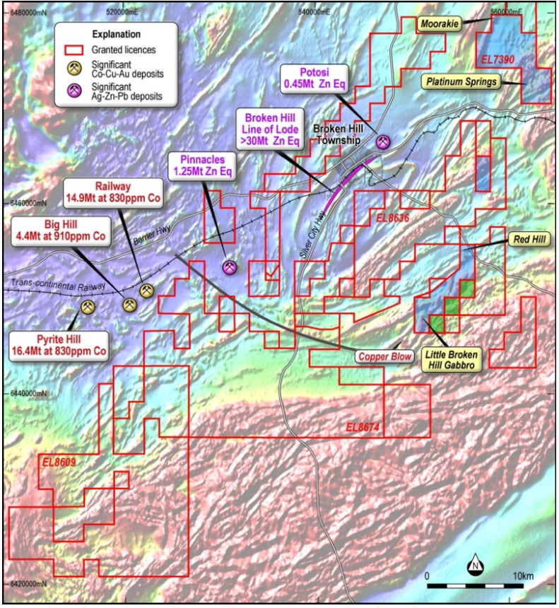 A map detailing Impact Minerals' Broken Hill play 