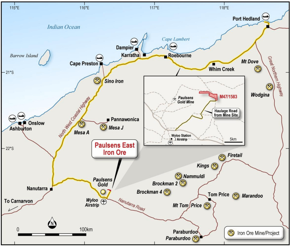 Map of Strike's Paulsens East project