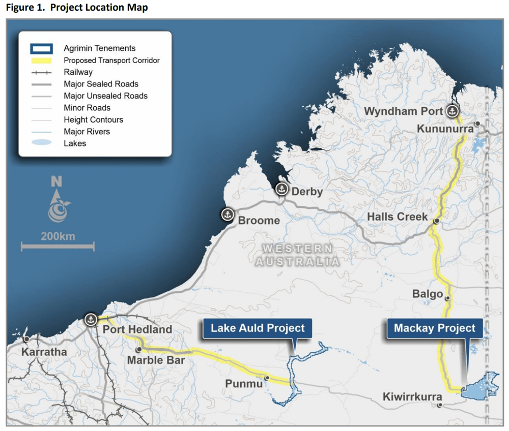 Schematics detailing the location of the Mackay Project