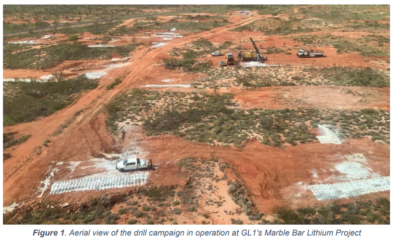 Aerial view of drill campaign at MBLP