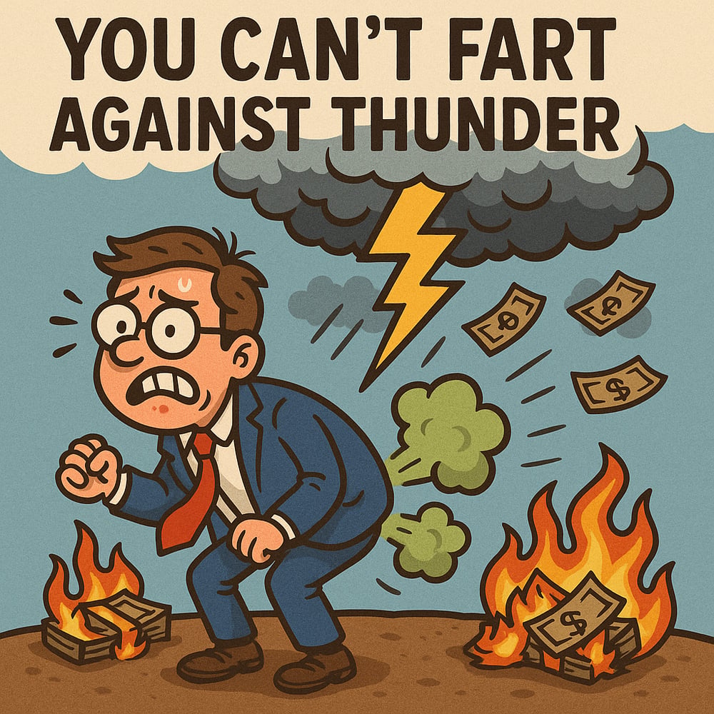 you can't fart against thunder