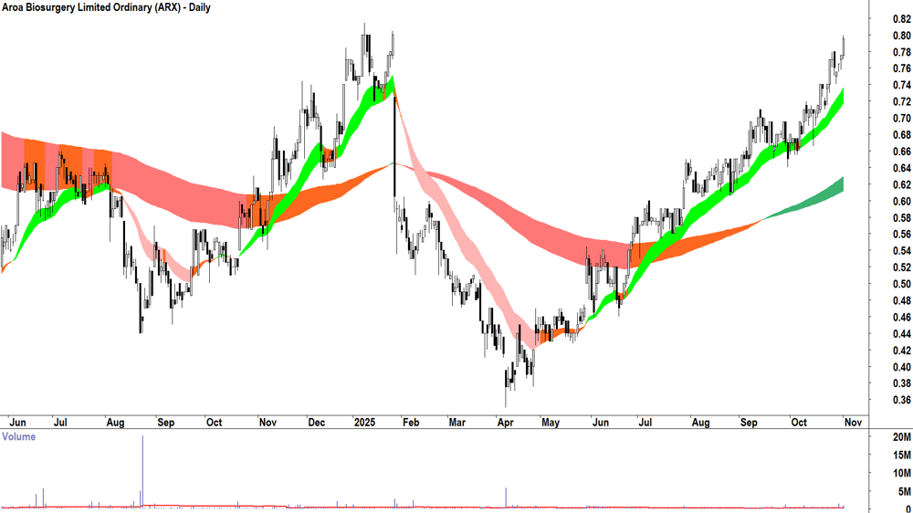 Aroa Biosurgery (ASX-ARX) Daily chart 3 November 2025