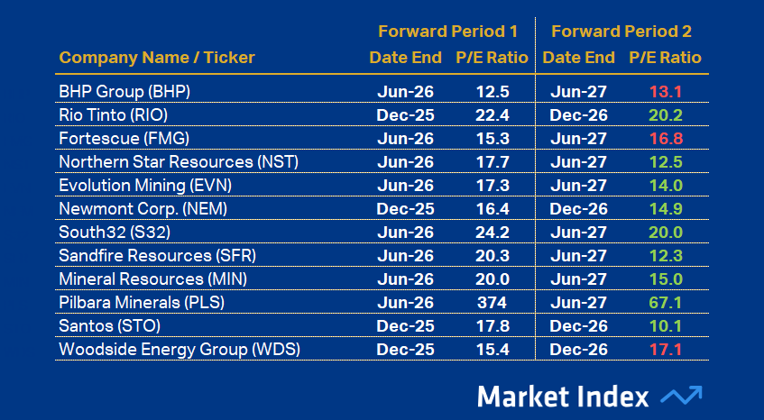 ASX 200 PE Resources 49 2025