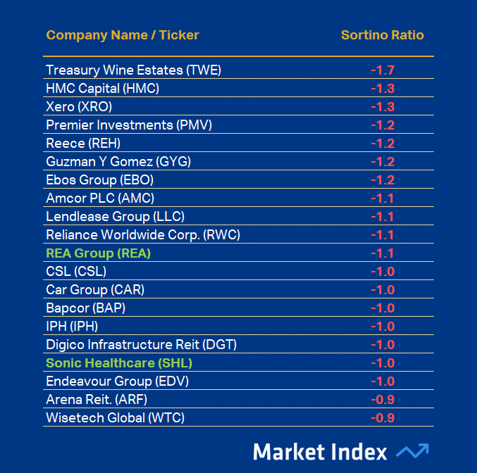 ASX 200 1-year Sortino Ratio Worst 49 2025