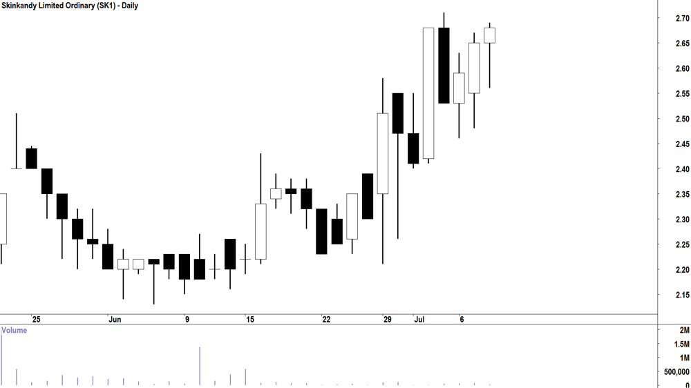 Skinkandy (ASX-SK1) Daily chart 8 July 2026